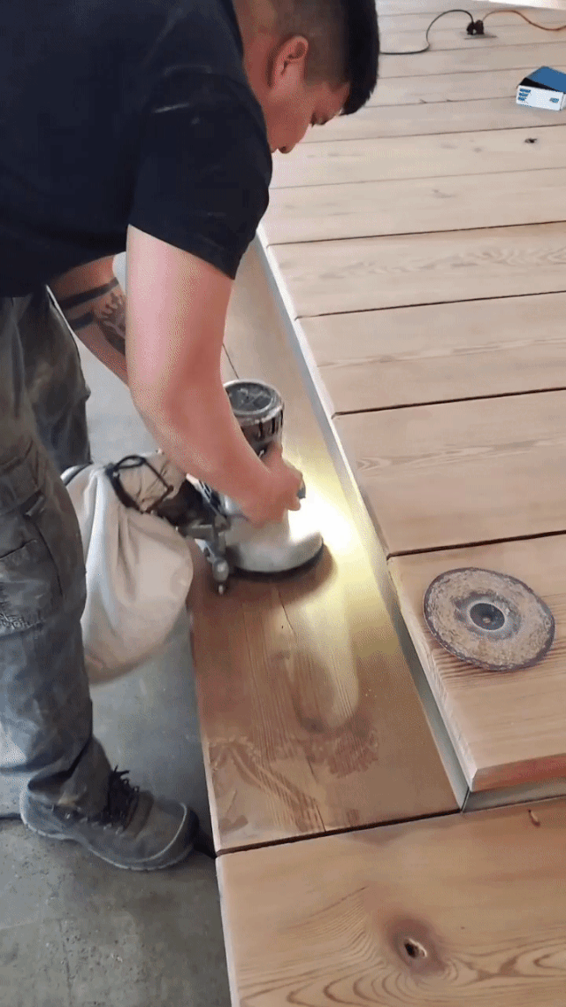 Sanding Google Floors at Google NYC