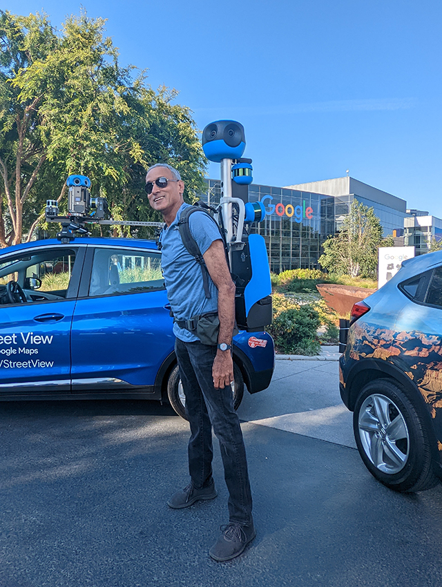 Google's Prabhakar Raghavan With A Street View Camera Backpack