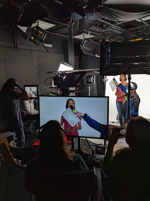 Aurora Morales Recording In A Google Studio