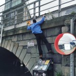 Graffiti Urban Artist Climbs To Place Art Outside Google Dublin