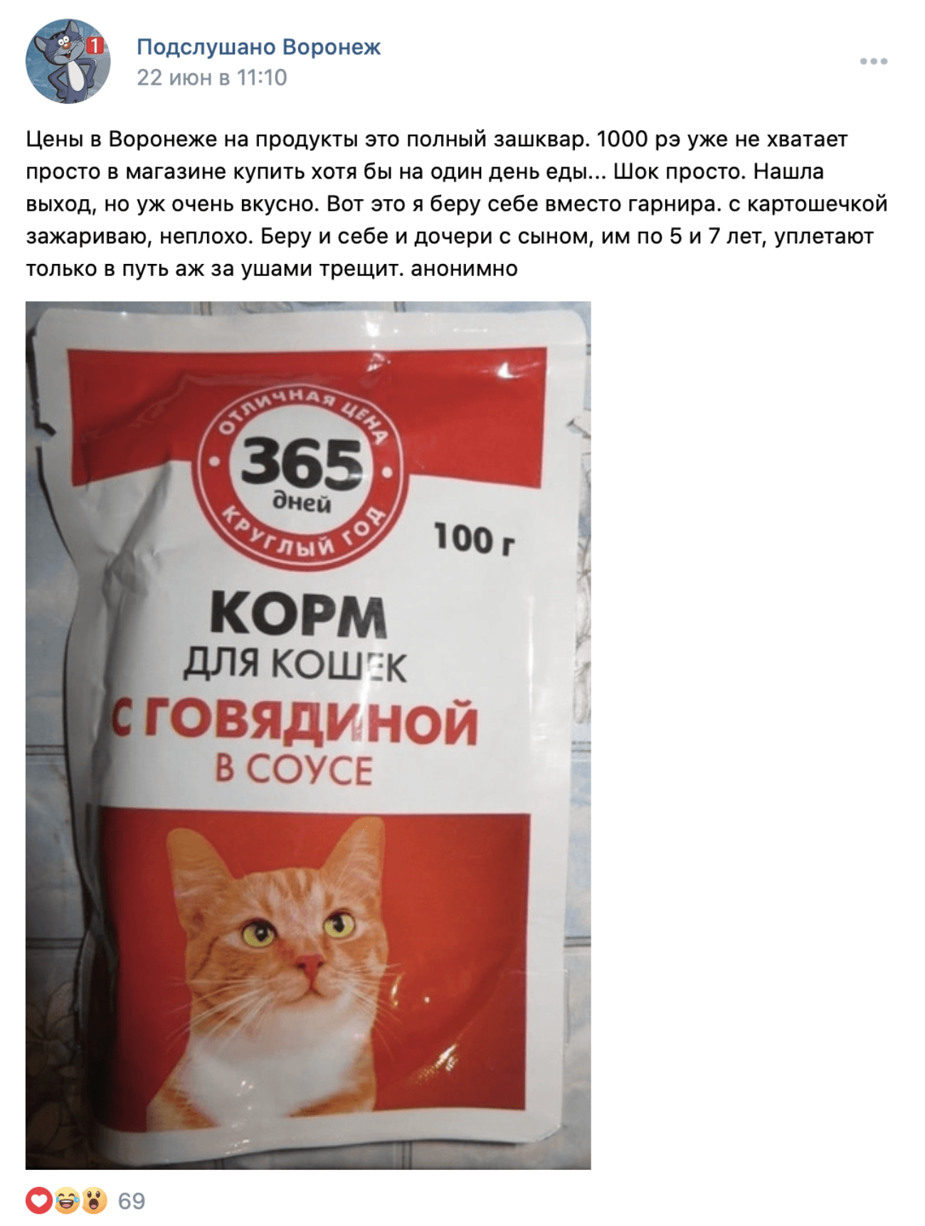 В пабликах «ВКонтакте» появились анонимные советы есть кошачий корм — в этом заподозрили рекламу «Ленты»