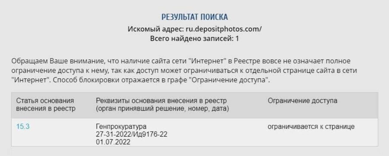 Роскомнадзор заблокировал фотобанк Depositphotos спустя четыре месяца после ухода сервиса из России