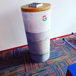G Logo In Cement Pillar At Google Germany