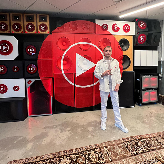 YouTube Branded Speaker Wall