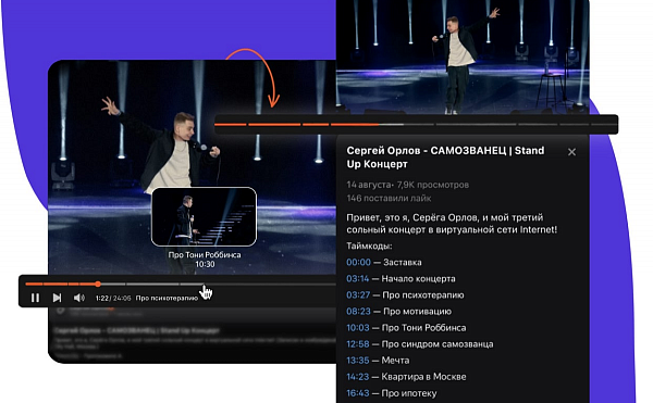 Дзен ввел функцию в длинных видео для создания эпизодов и таймкодов