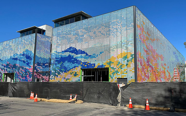 GooglePlex's Parking Lot Complex Has A Pixelated Mosaic