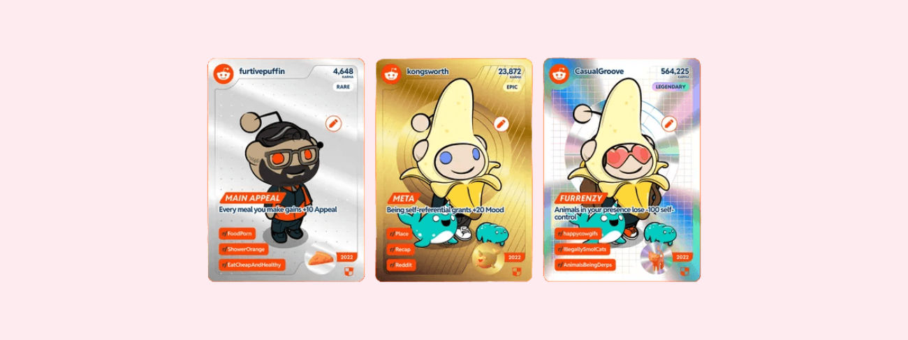 Reddit раздал пользователям персональные коллекционные карточки — по итогам их 2022 года