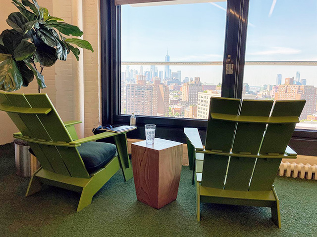 Google New York City Inside Green Beach Chairs