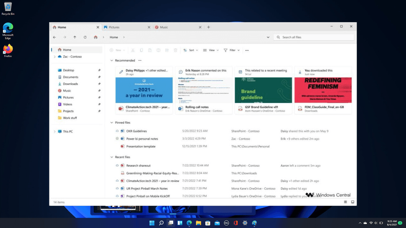 Windows Central показало первый скриншот обновлённого «Проводника» в Windows 11