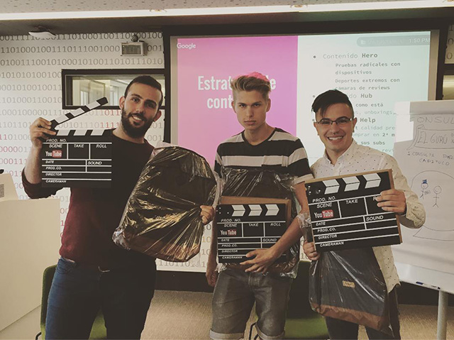 YouTube Movie Director Clapper Boards At Google Madrid