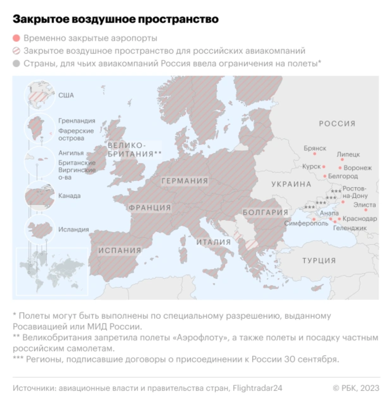 День 412: Евроконтроль спрогнозировал, что ограничения на полёты в Россию и Беларусь продлятся до 2029 года