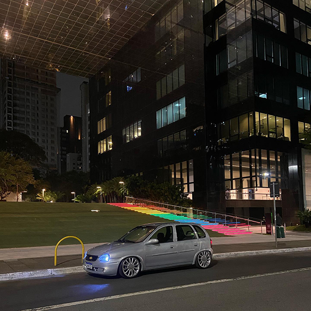 Outdoor Rainbow Staircase At Google Brazil