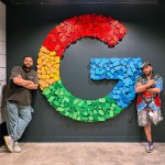Google Signage: Colored Pieces Of Wood