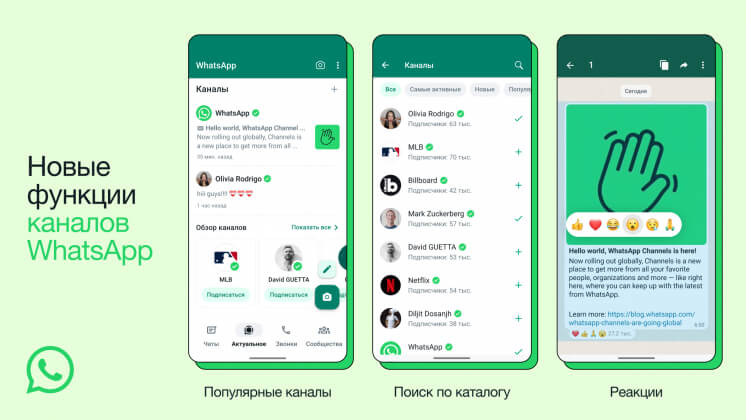 WhatsApp запустил каналы по аналогии с Telegram