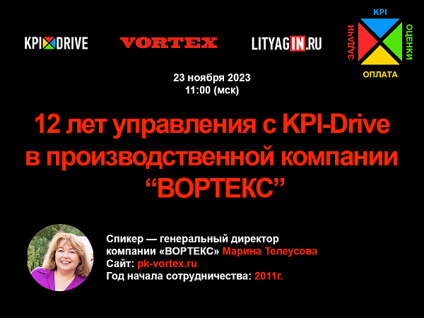 12 лет управления с KPI-Drive в производственной компании ВОРТЕКС