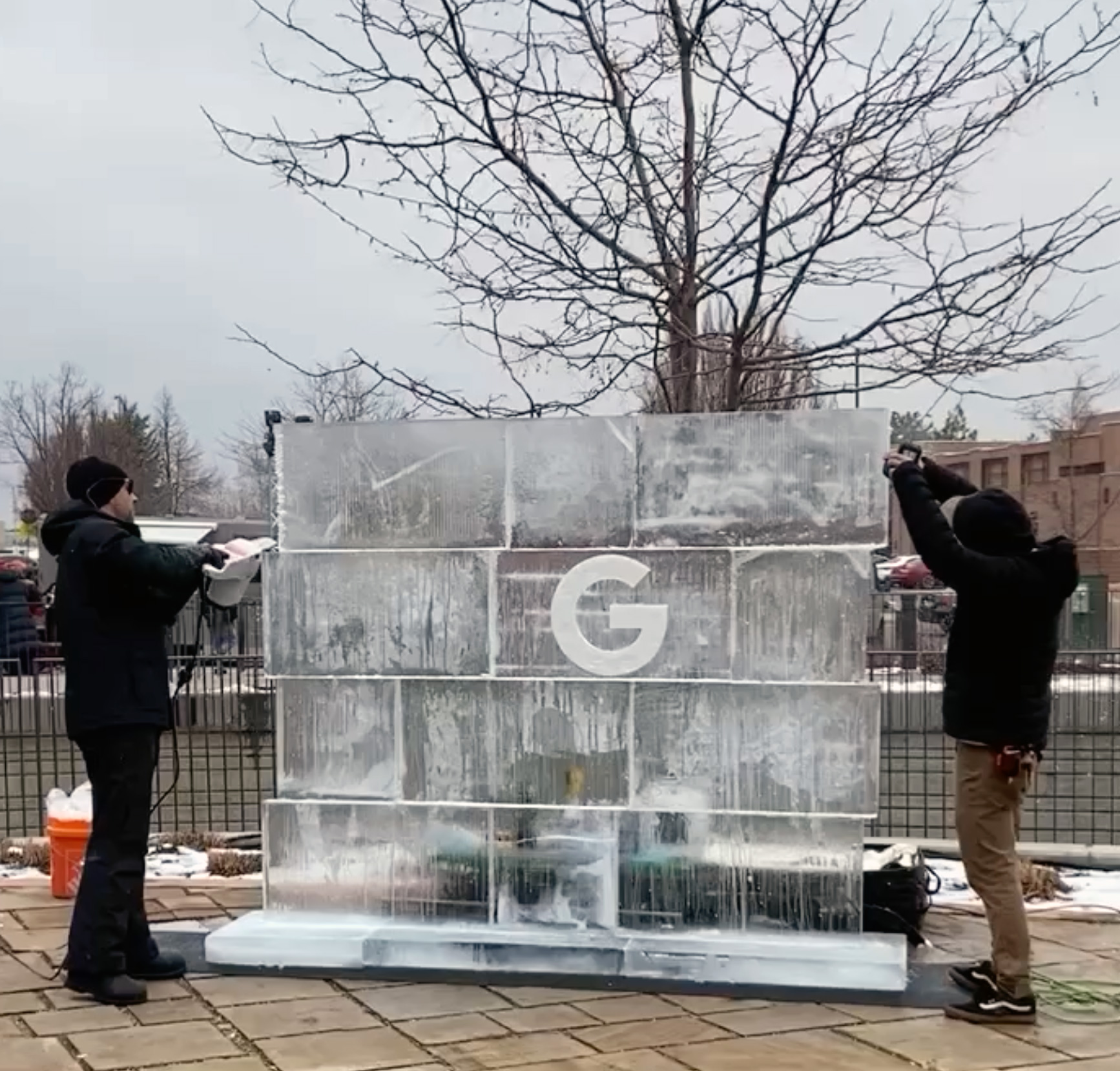 Google Ice Sculpture