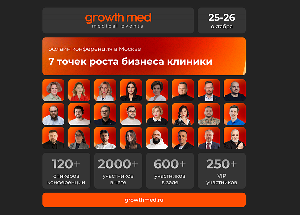 Конференция GrowthMED приглашает обсудить «7 точек роста бизнеса клиники»